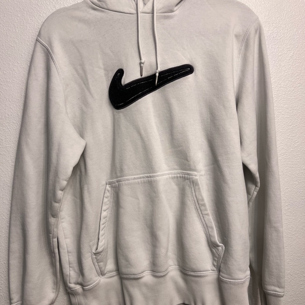 Nike White Hoodie with Black Swoosh